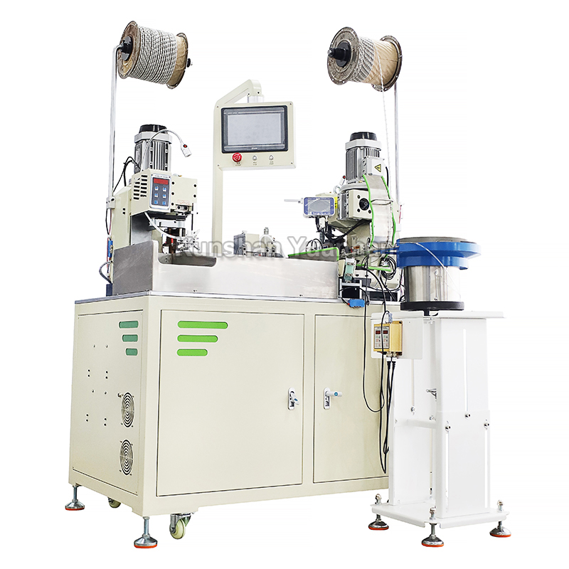 YH-CHT1850全自動(dòng)單頭穿護(hù)套雙頭打端子機(jī)